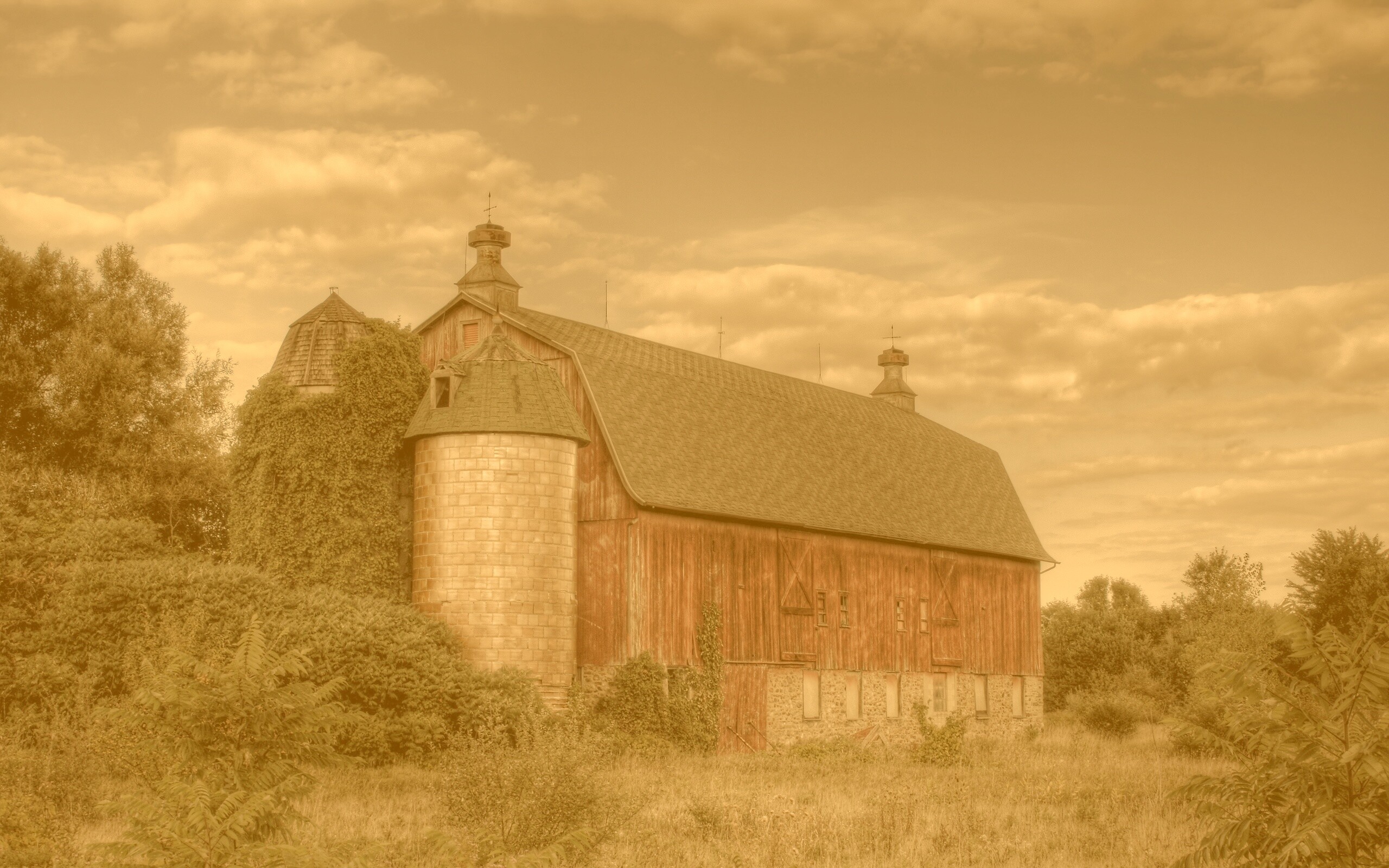 Старый красный амбар обои