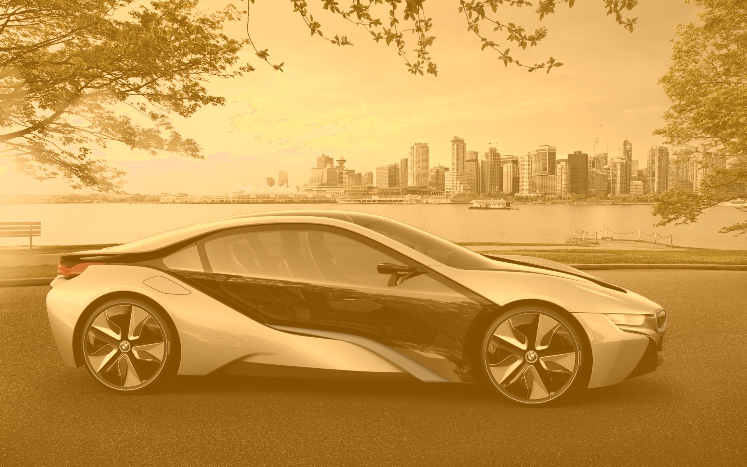 Концепт БМВ на берегу озера обои