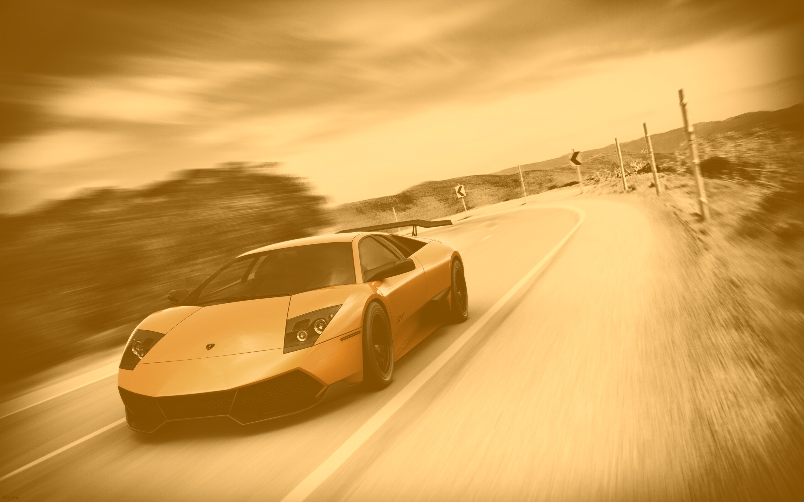 Желтая Ламборджини обои