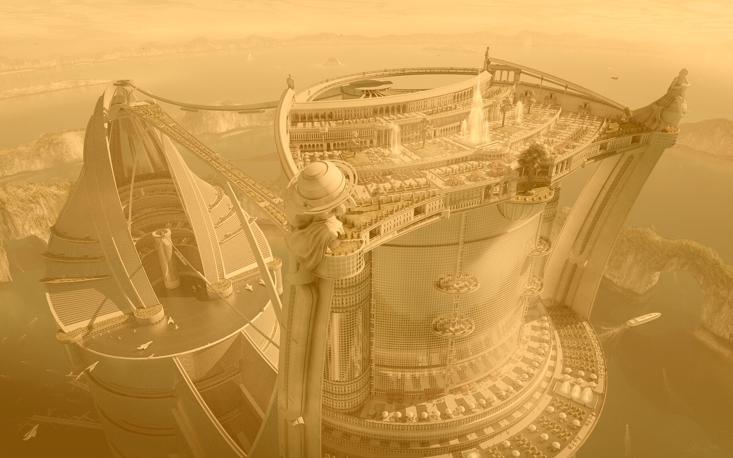 Город будущего обои