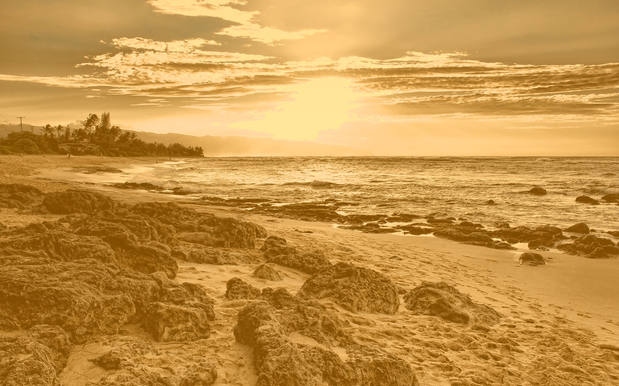 Закат на море обои