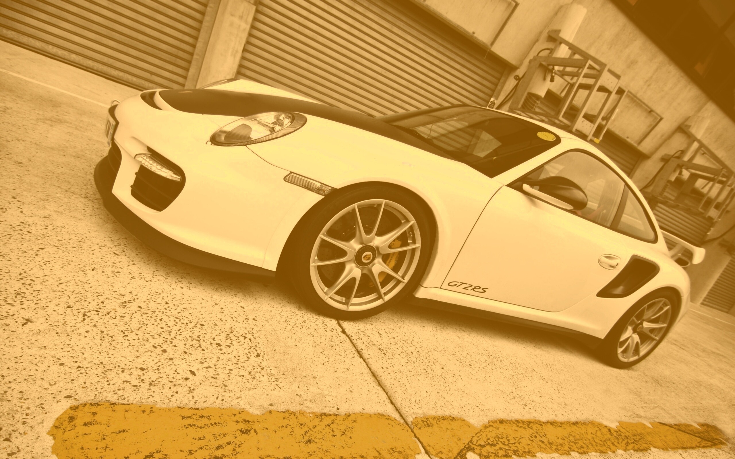 Белый порше обои