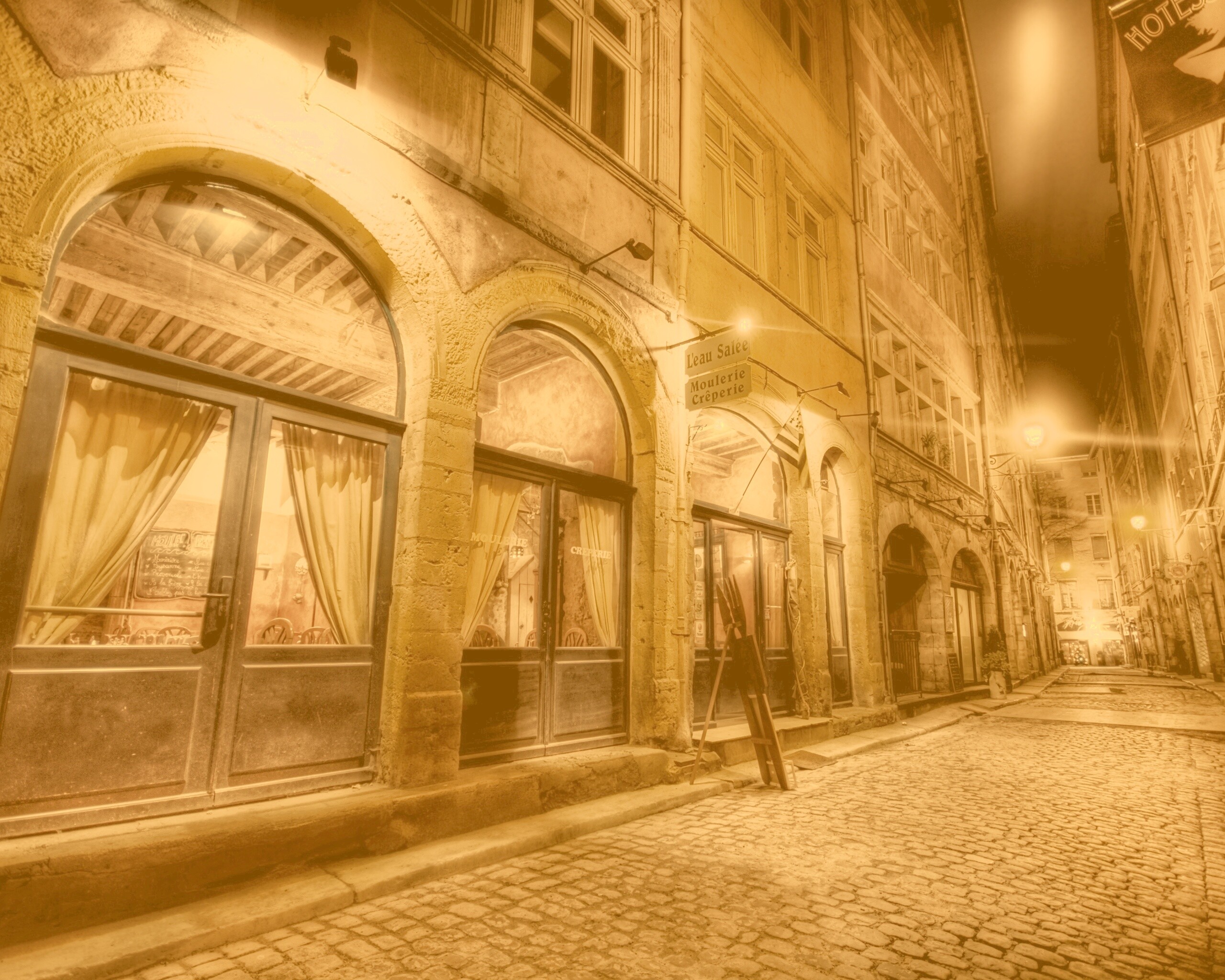 Ночная улочка обои