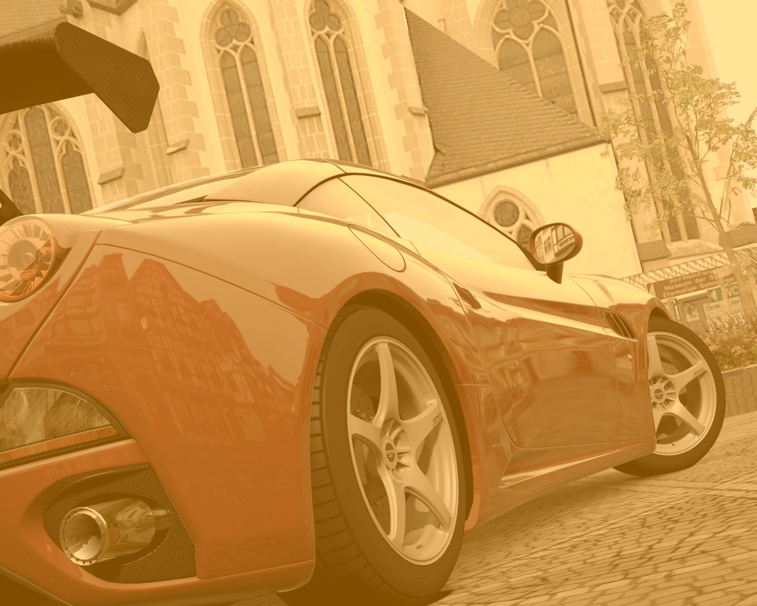 Ferrari на мостовой обои