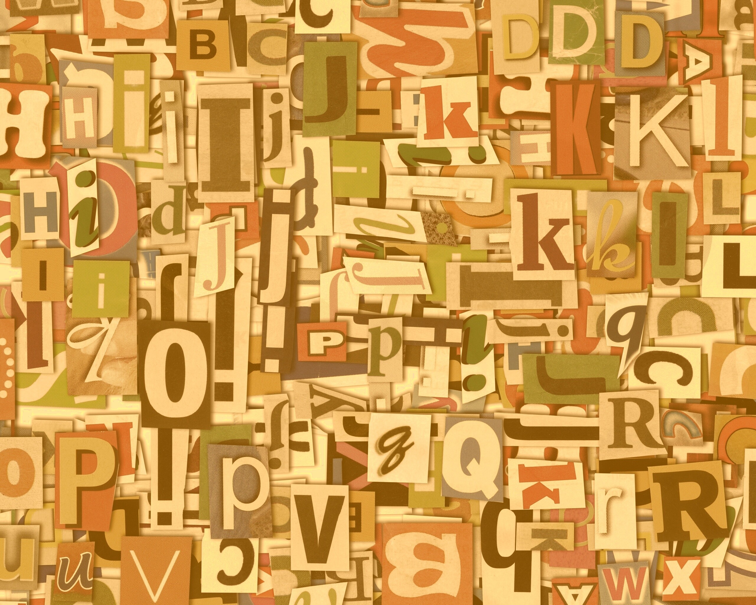 Буквы вырезанные из журналов обои