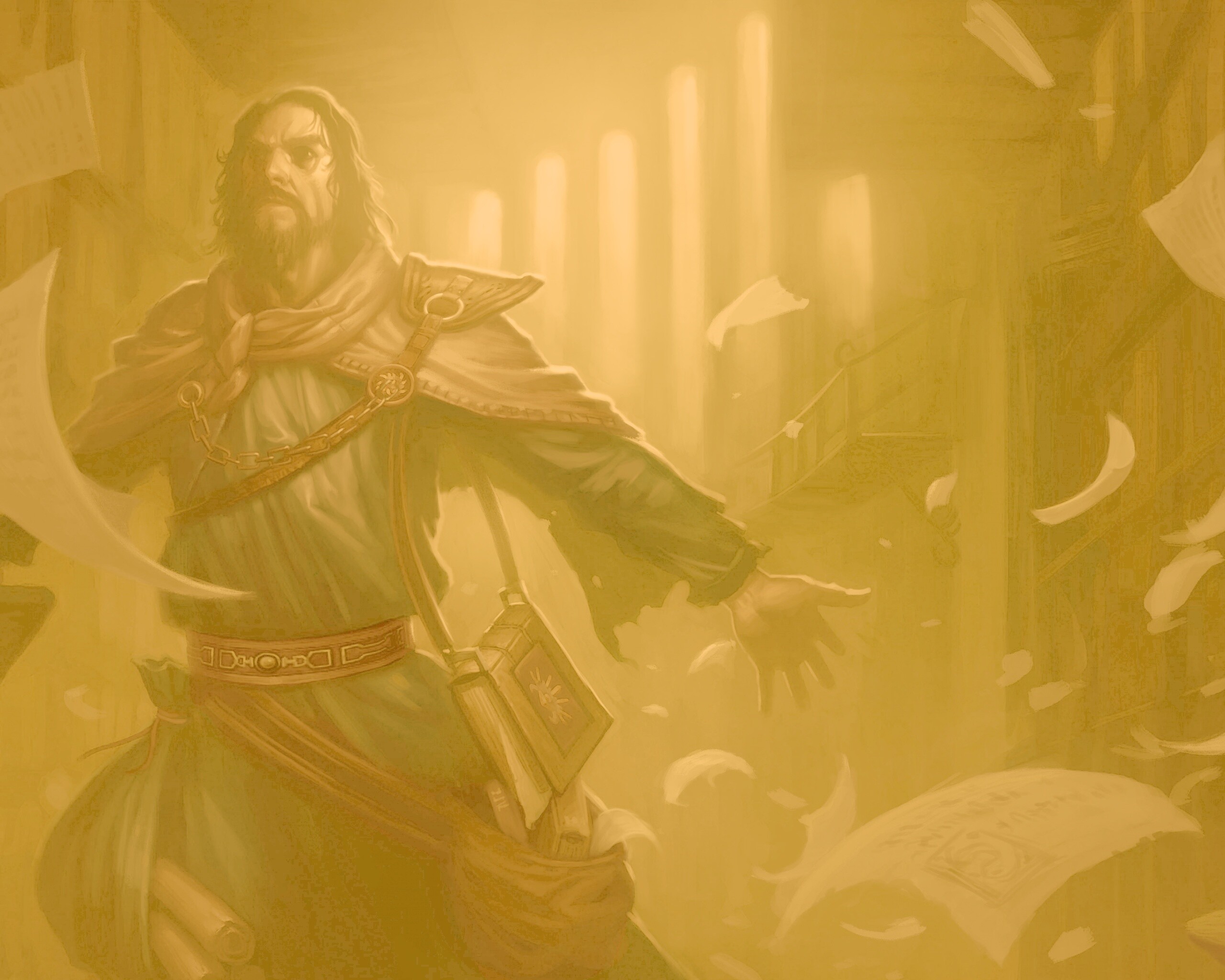 Маг в библиотеке обои