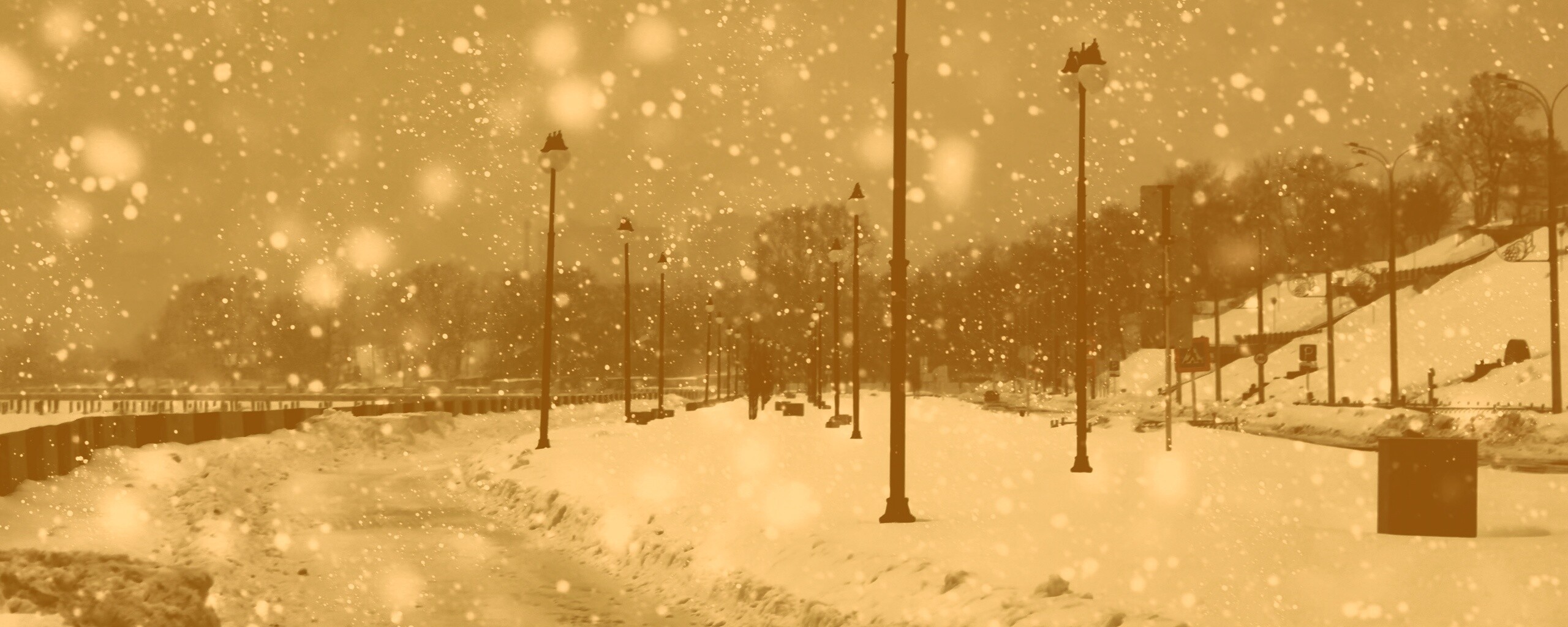 Зимняя набережная обои