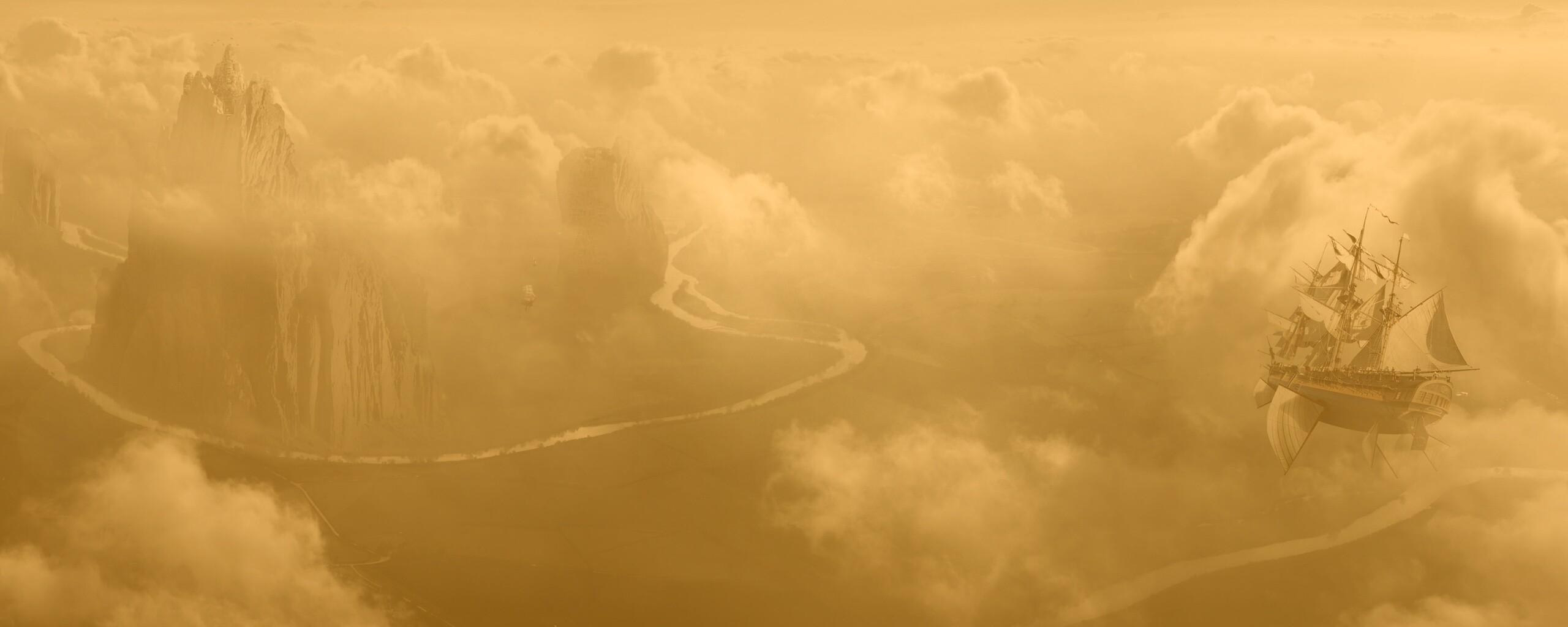 Летающий корабль обои