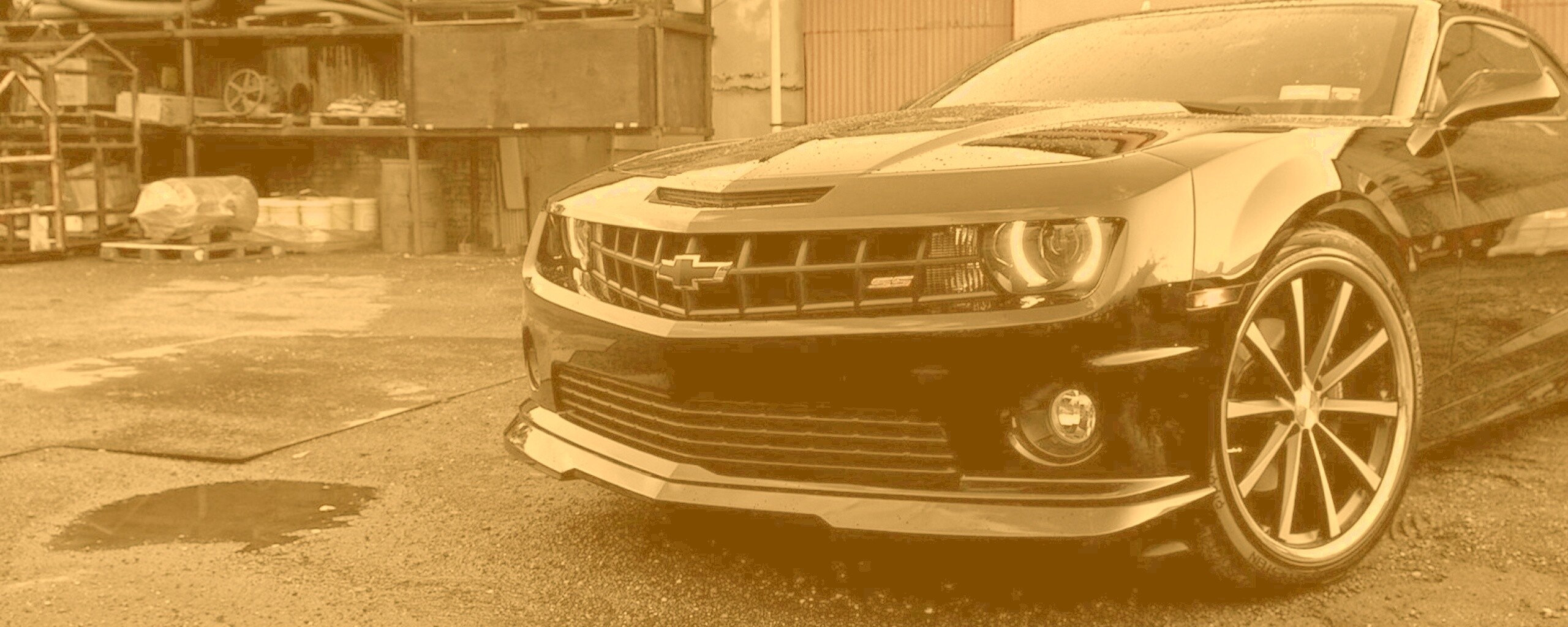 Черный шевроле камаро SS обои