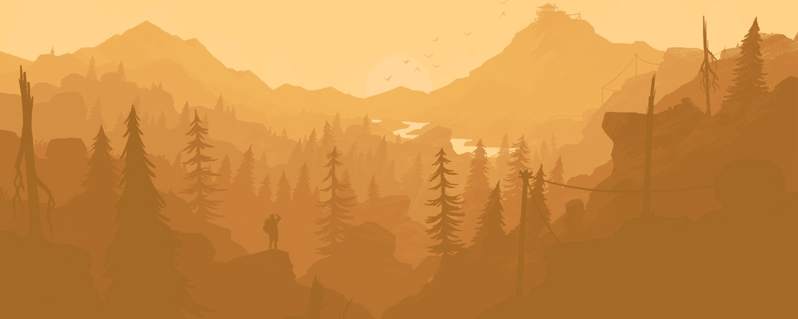 Красный Firewatch обои