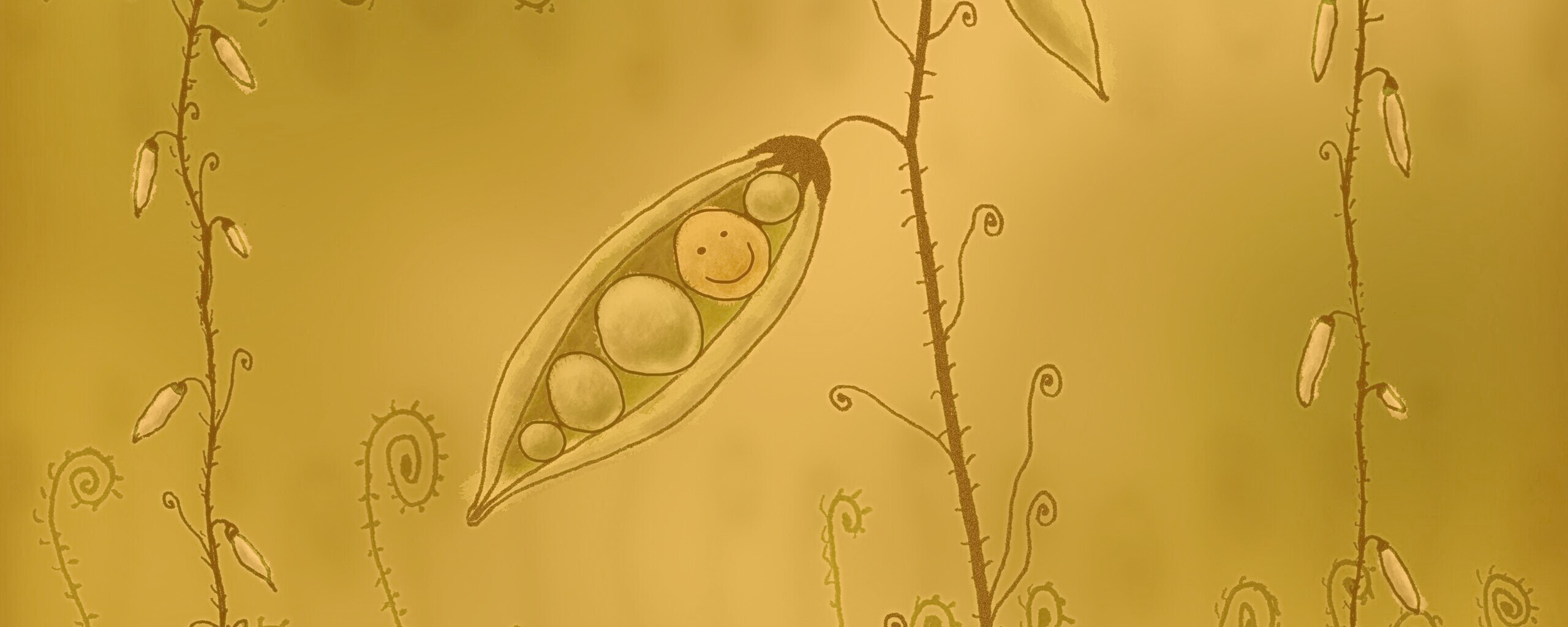 Мультяшная горошина обои