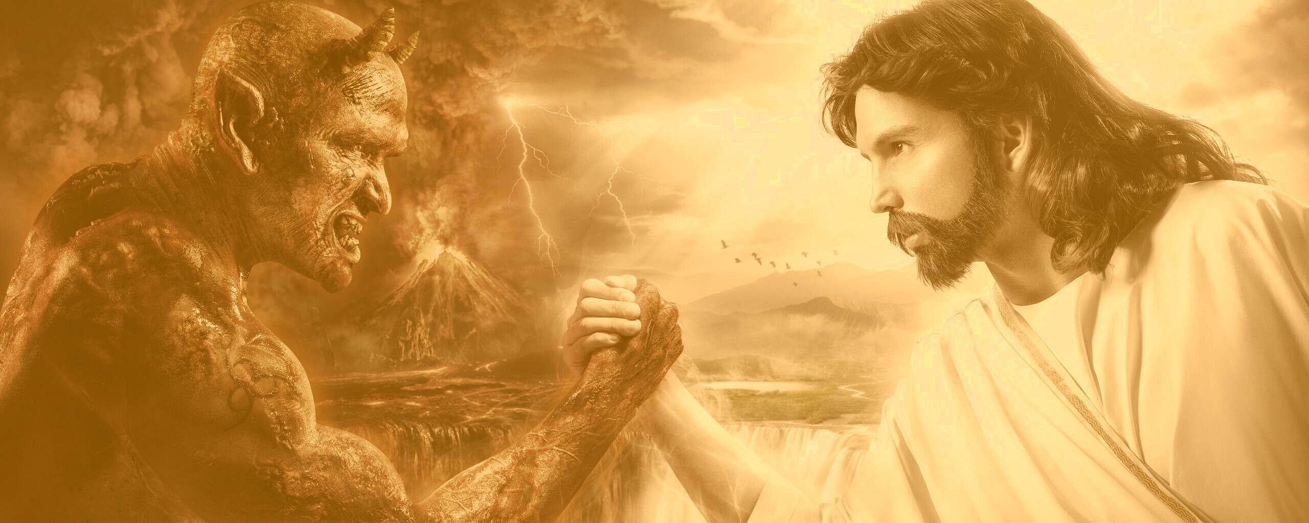 Дьявол против Бога обои