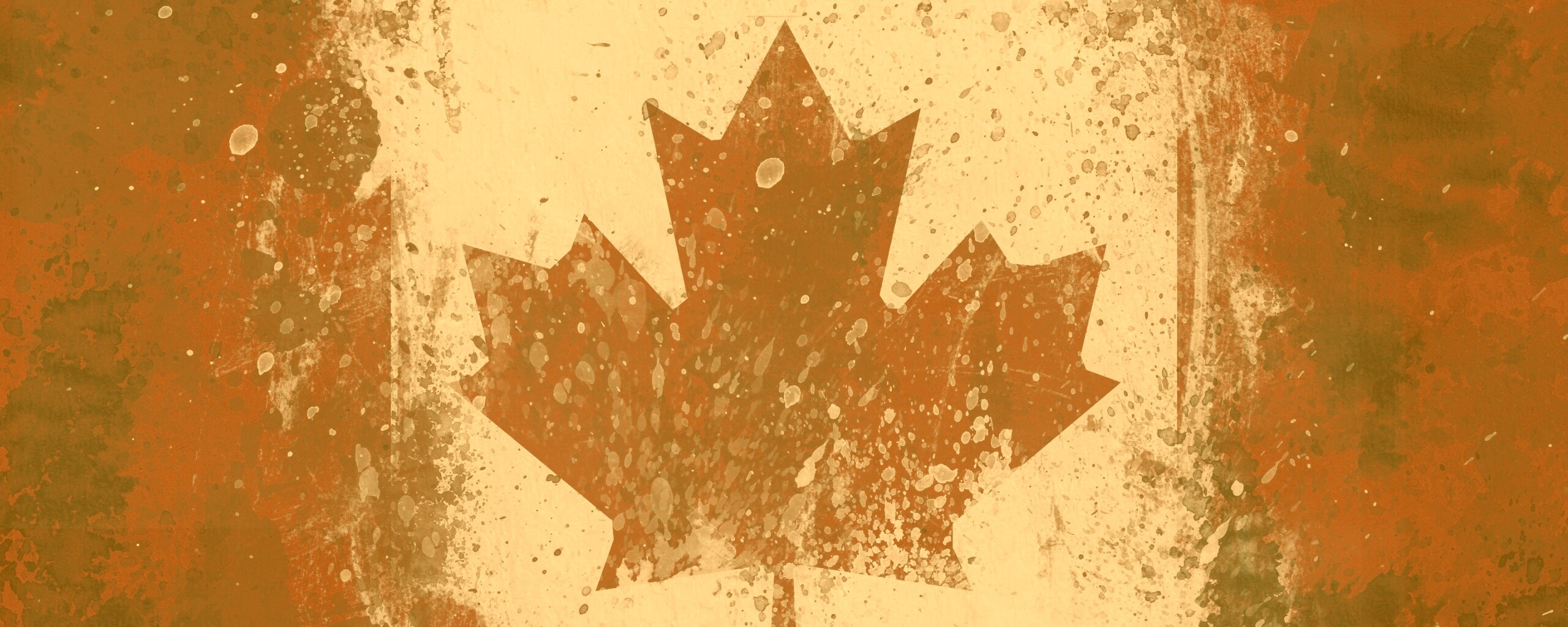 Флаг Канады нарисованный краской обои