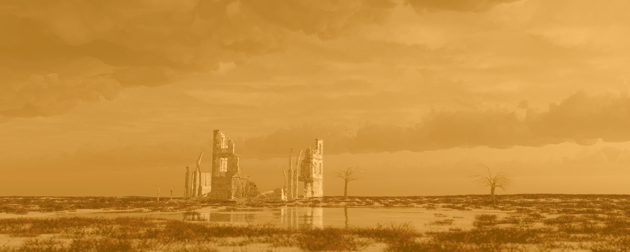 Руины здания обои