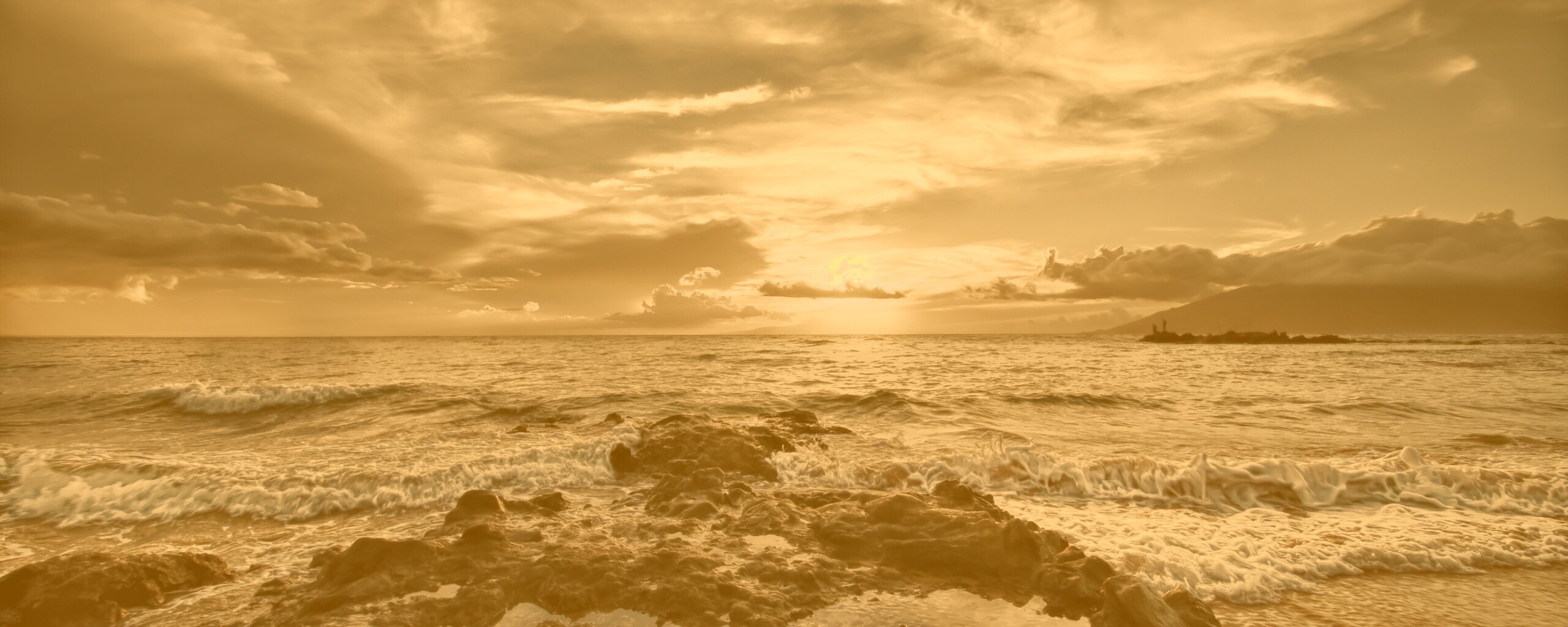 Закат на море обои