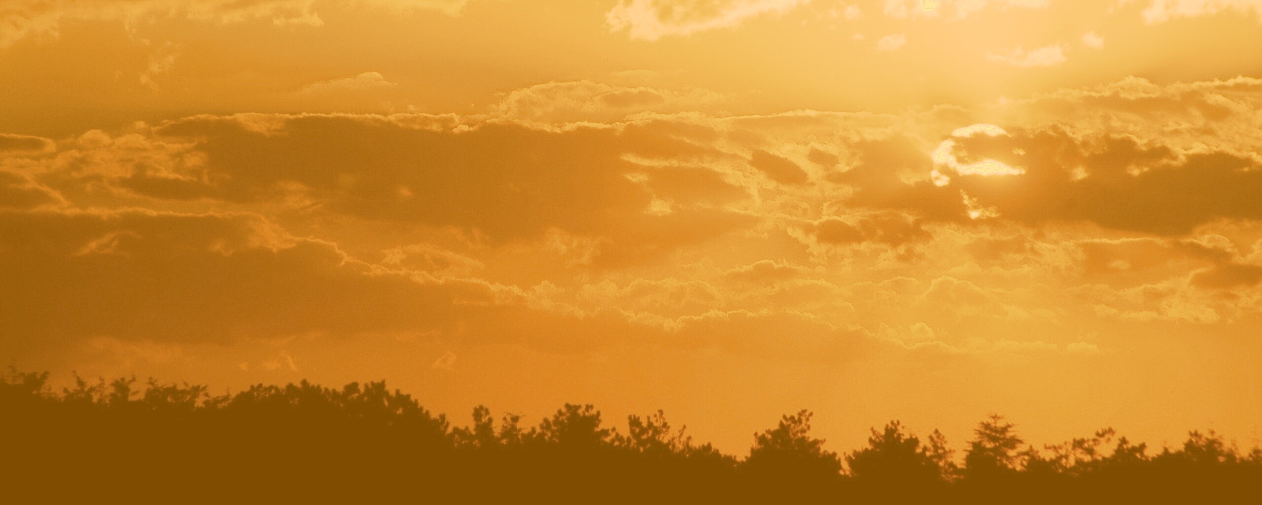 Ярко-оранжевое закатное небо обои