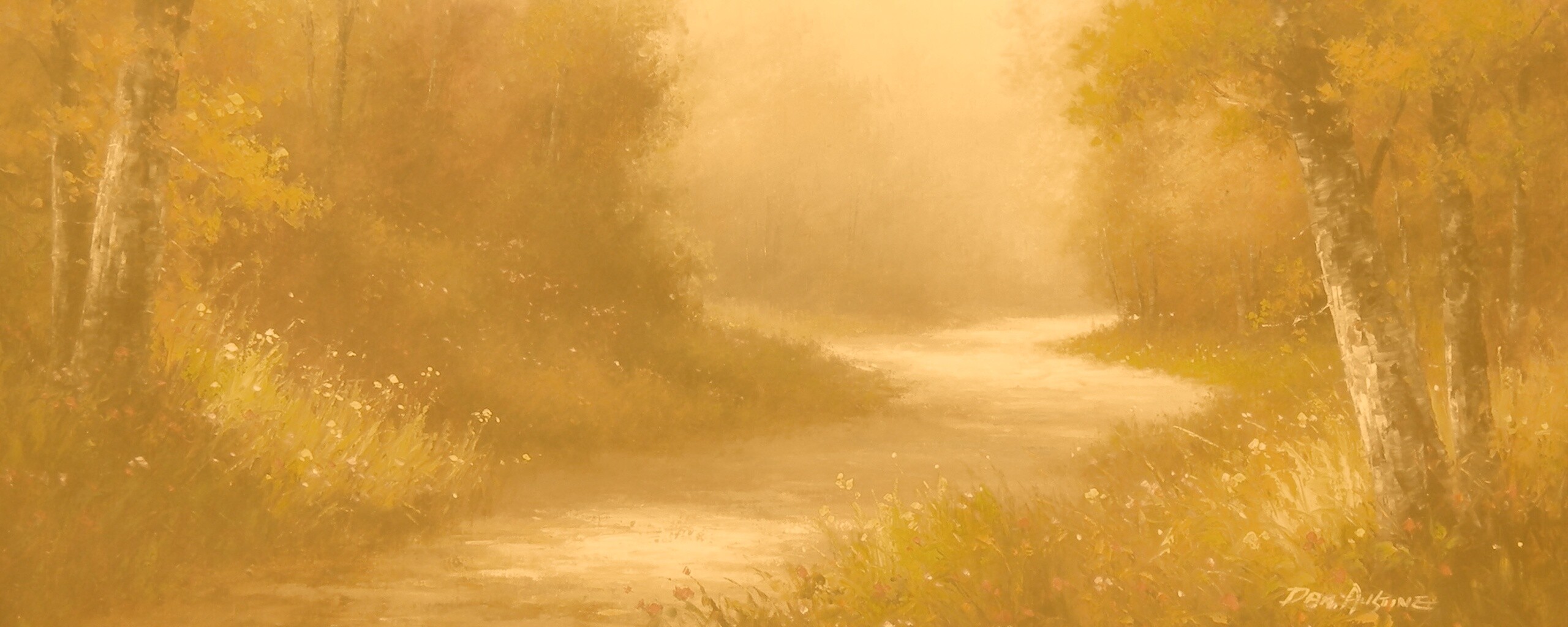 Рисунок лесной дороги обои