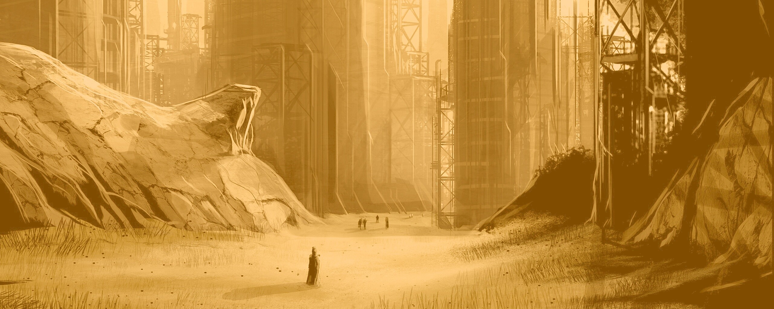 Технократический город обои