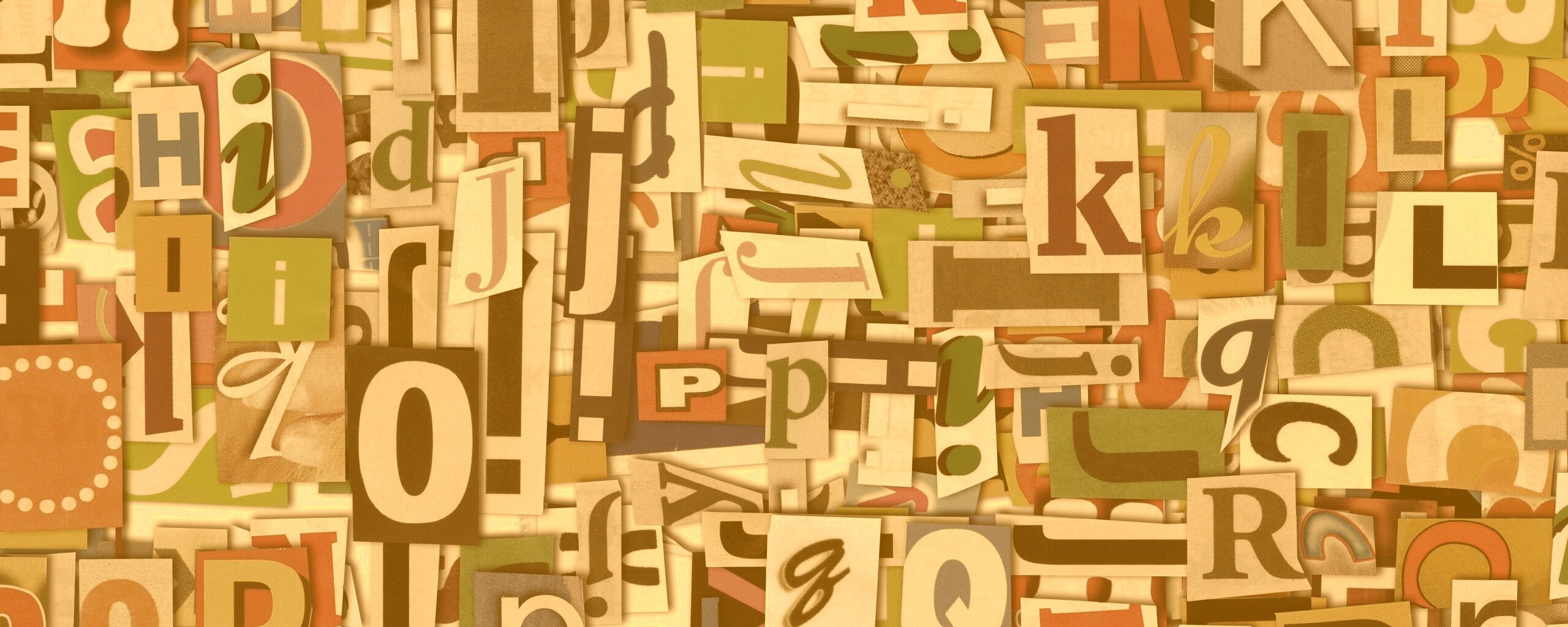 Буквы вырезанные из журналов обои