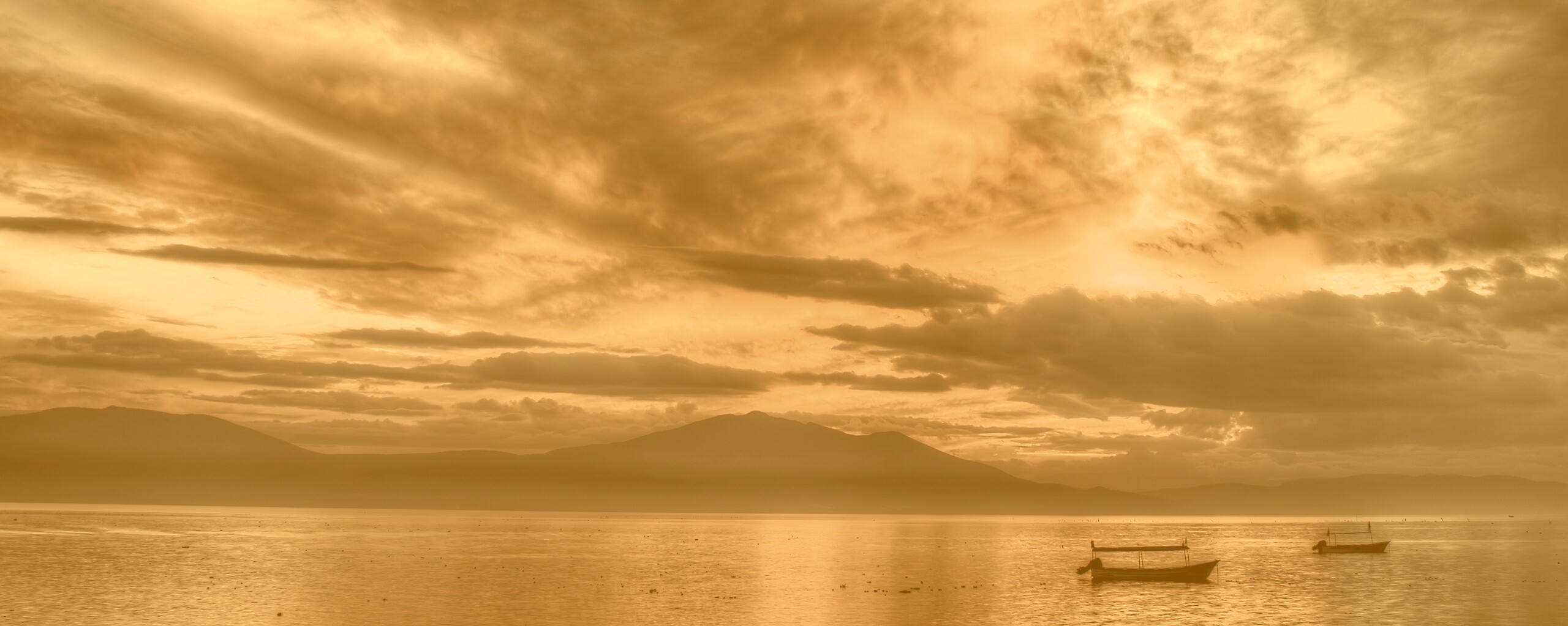 Мексика: лодки на озере обои