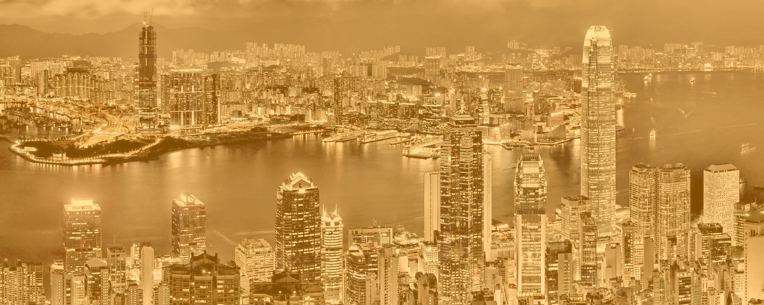 Небоскребы ночью обои