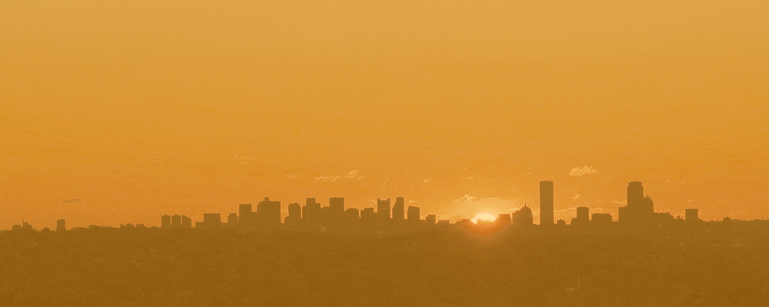 Бостонский закат обои