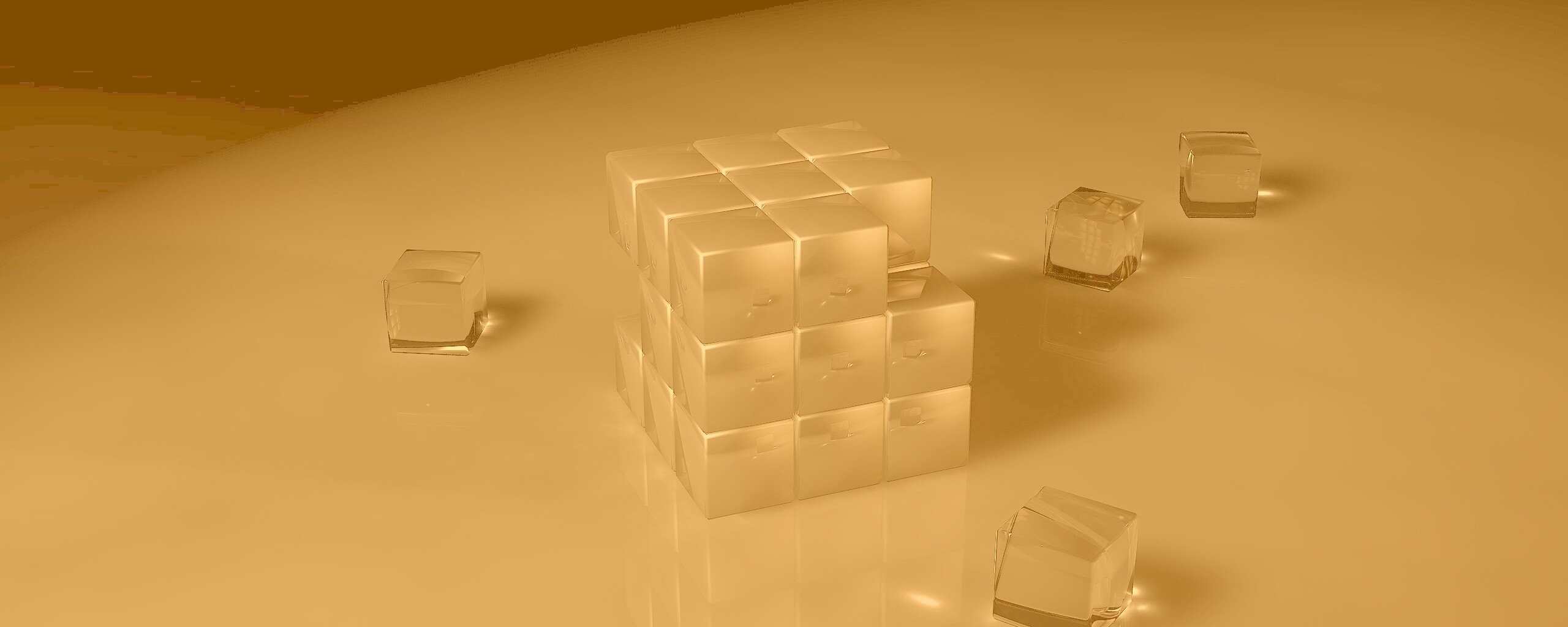 Кубик рубика из стекла обои