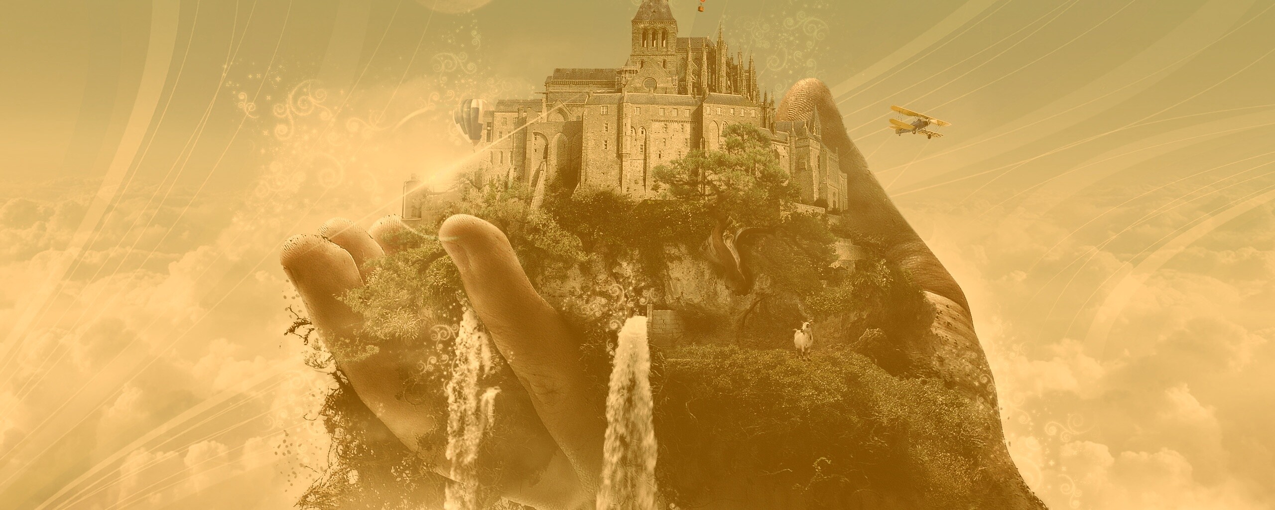 Замок в руке обои