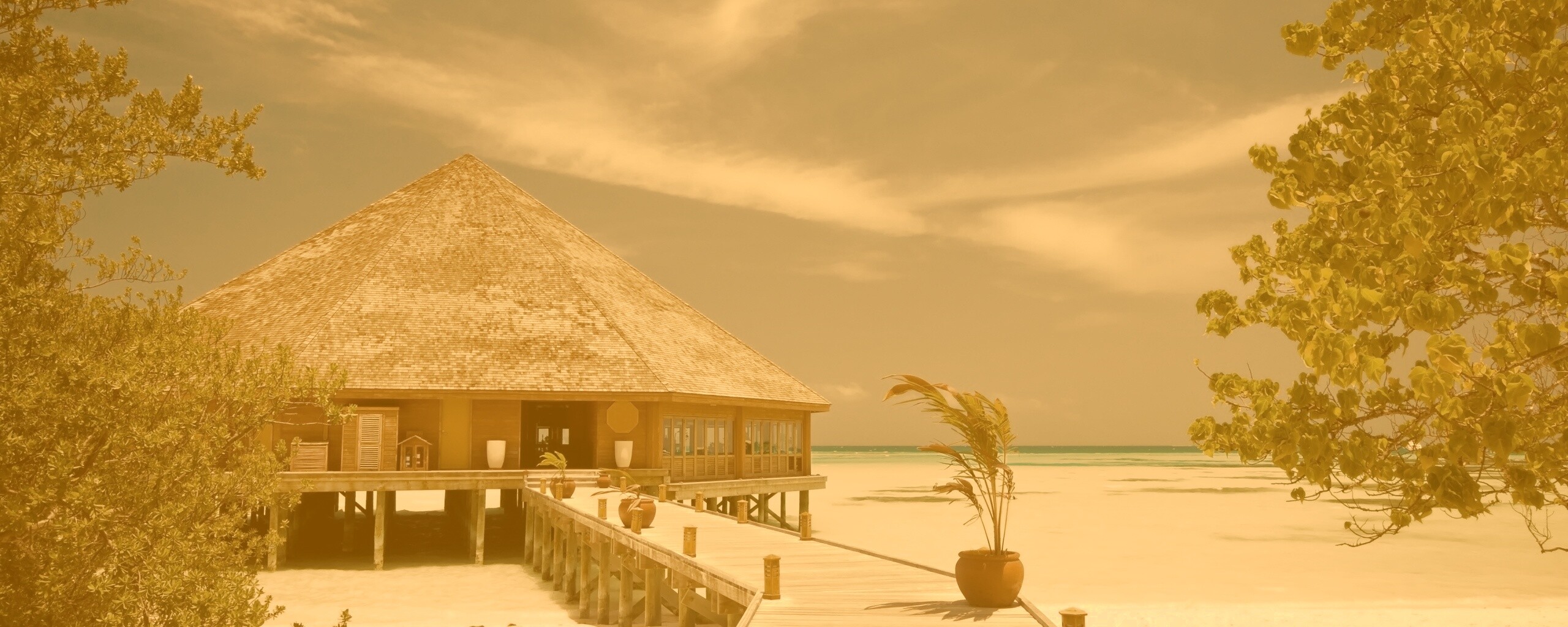 Пляжный домик обои