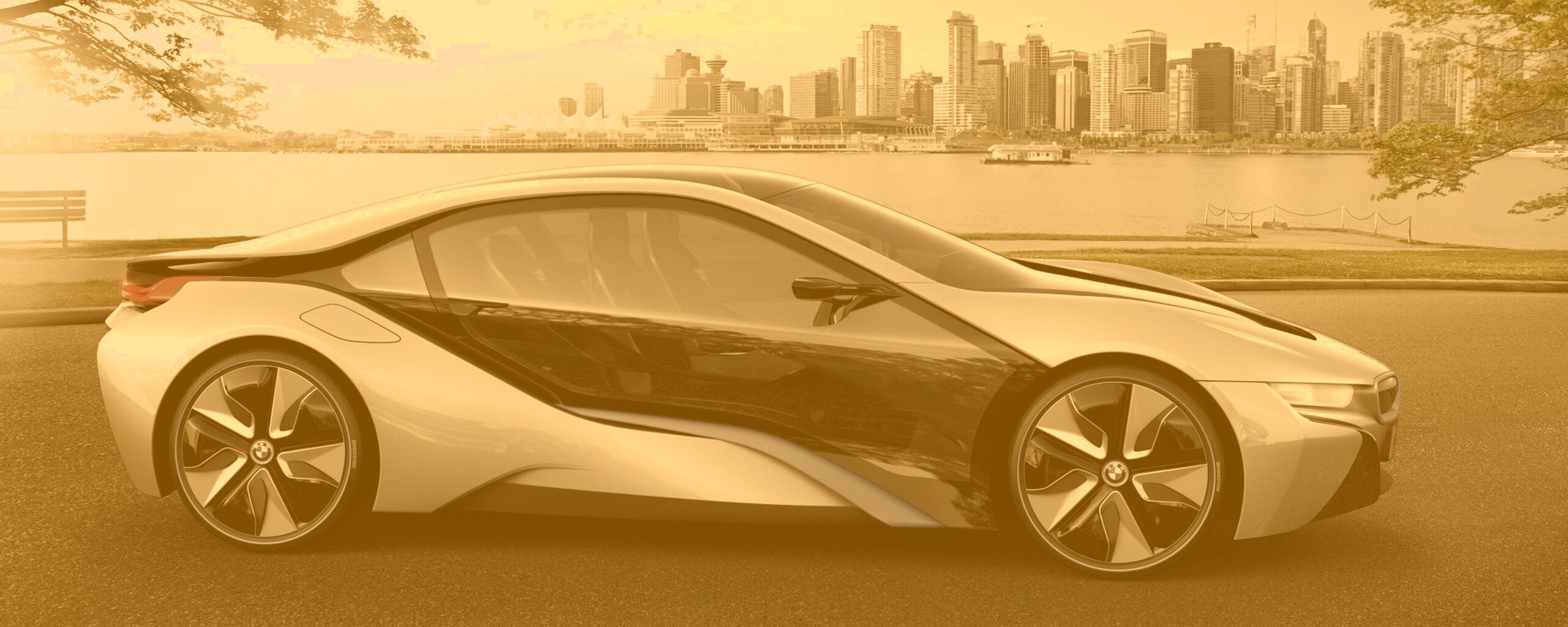 Концепт БМВ на берегу озера обои
