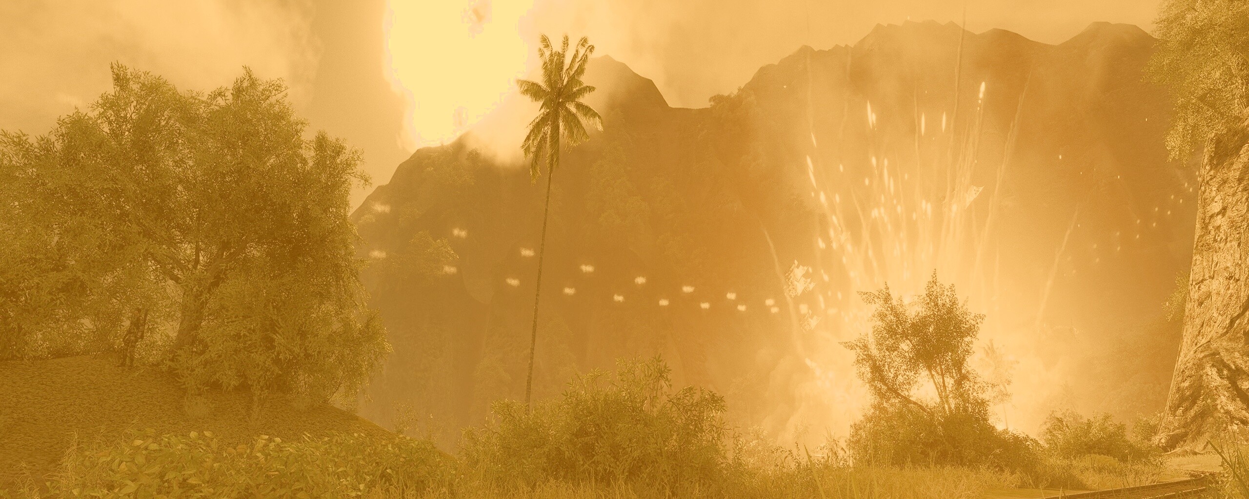 Взрыв в кустах обои