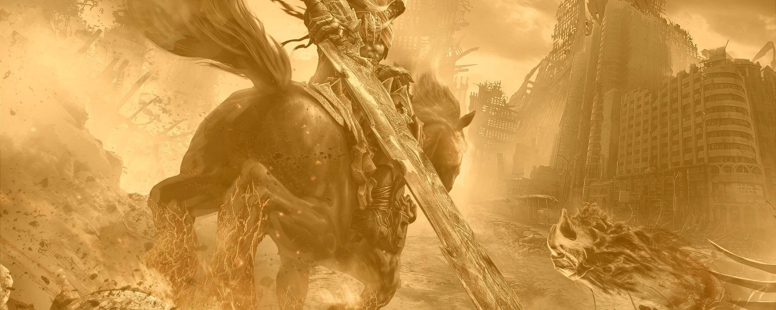 Темный рыцарь на демоническом коне обои