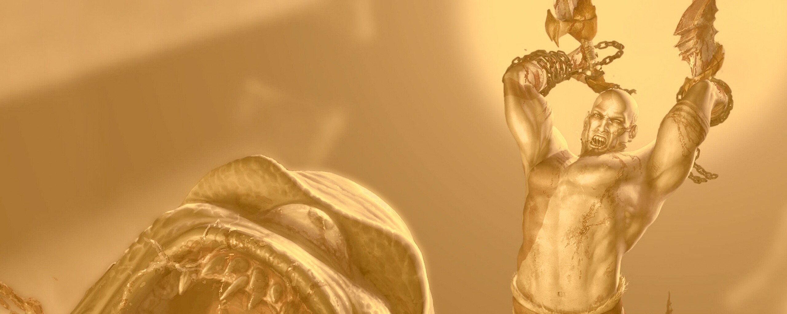 Кратос против монстра обои