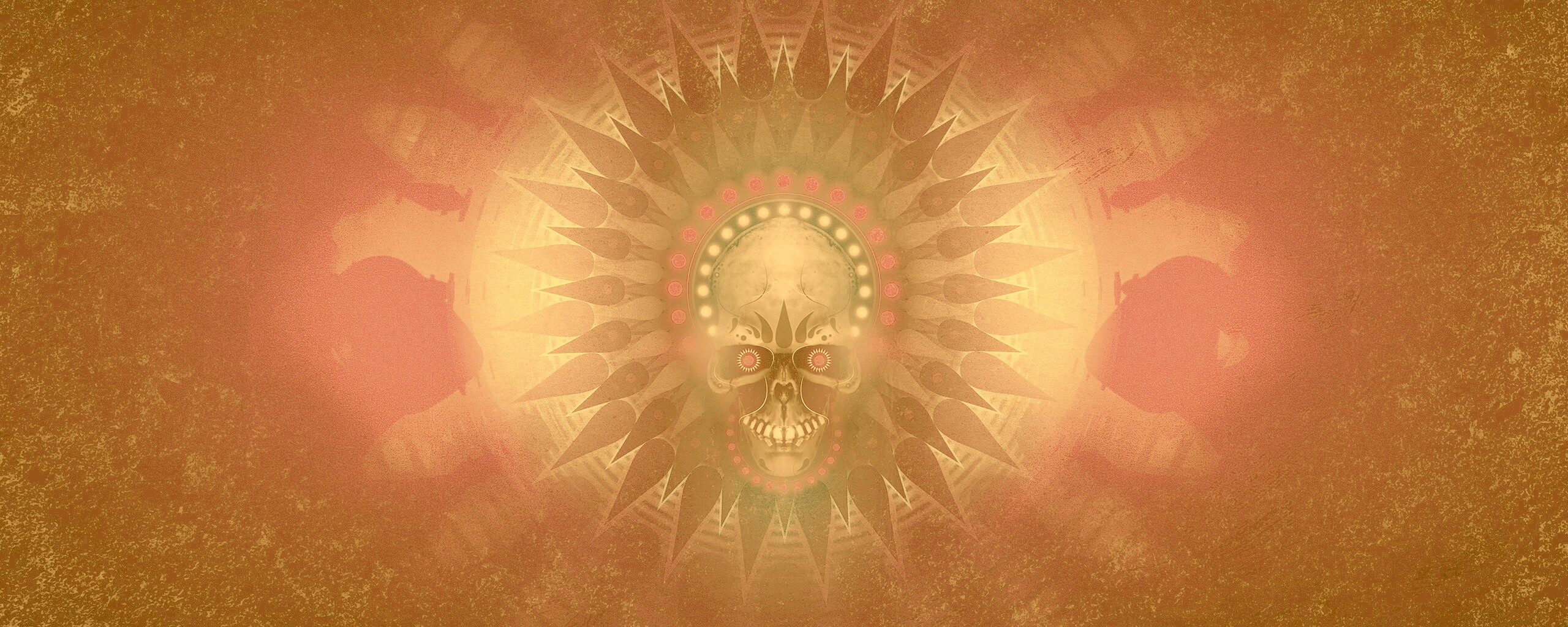 Неоновый череп обои