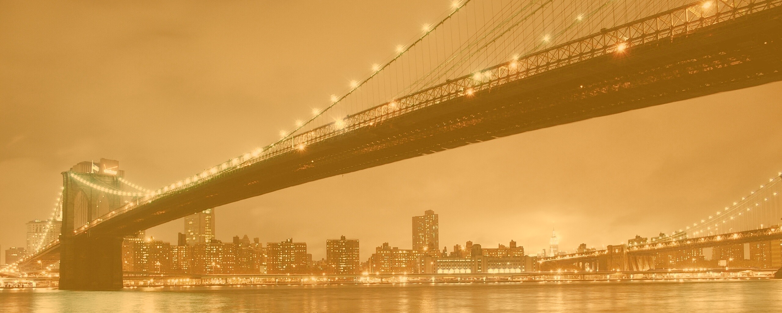 Мост в огнях обои