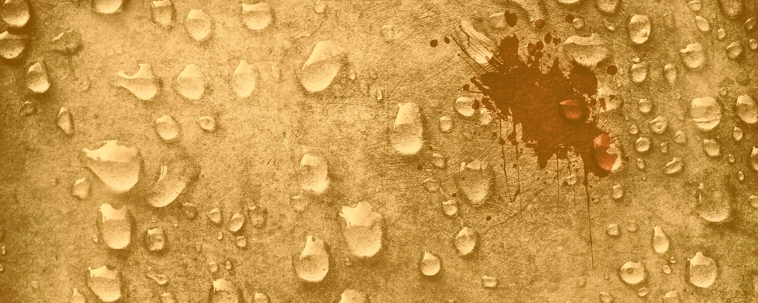 Кровавое пятно и капли воды обои