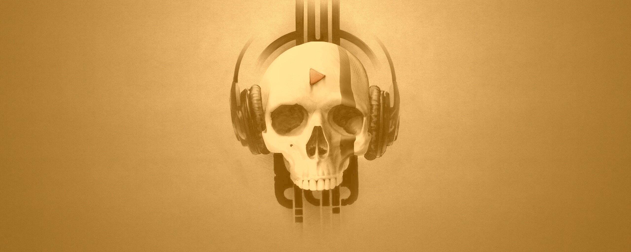 Череп в наушниках обои
