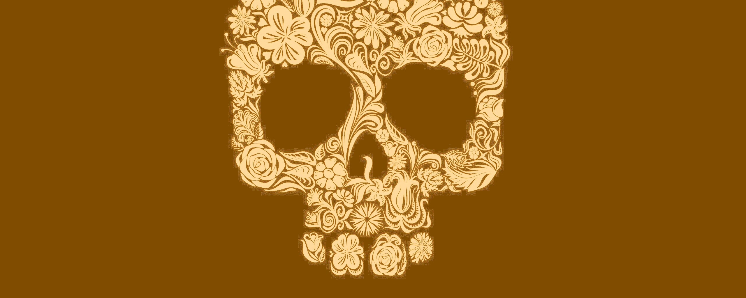 Череп из векторных цветов обои