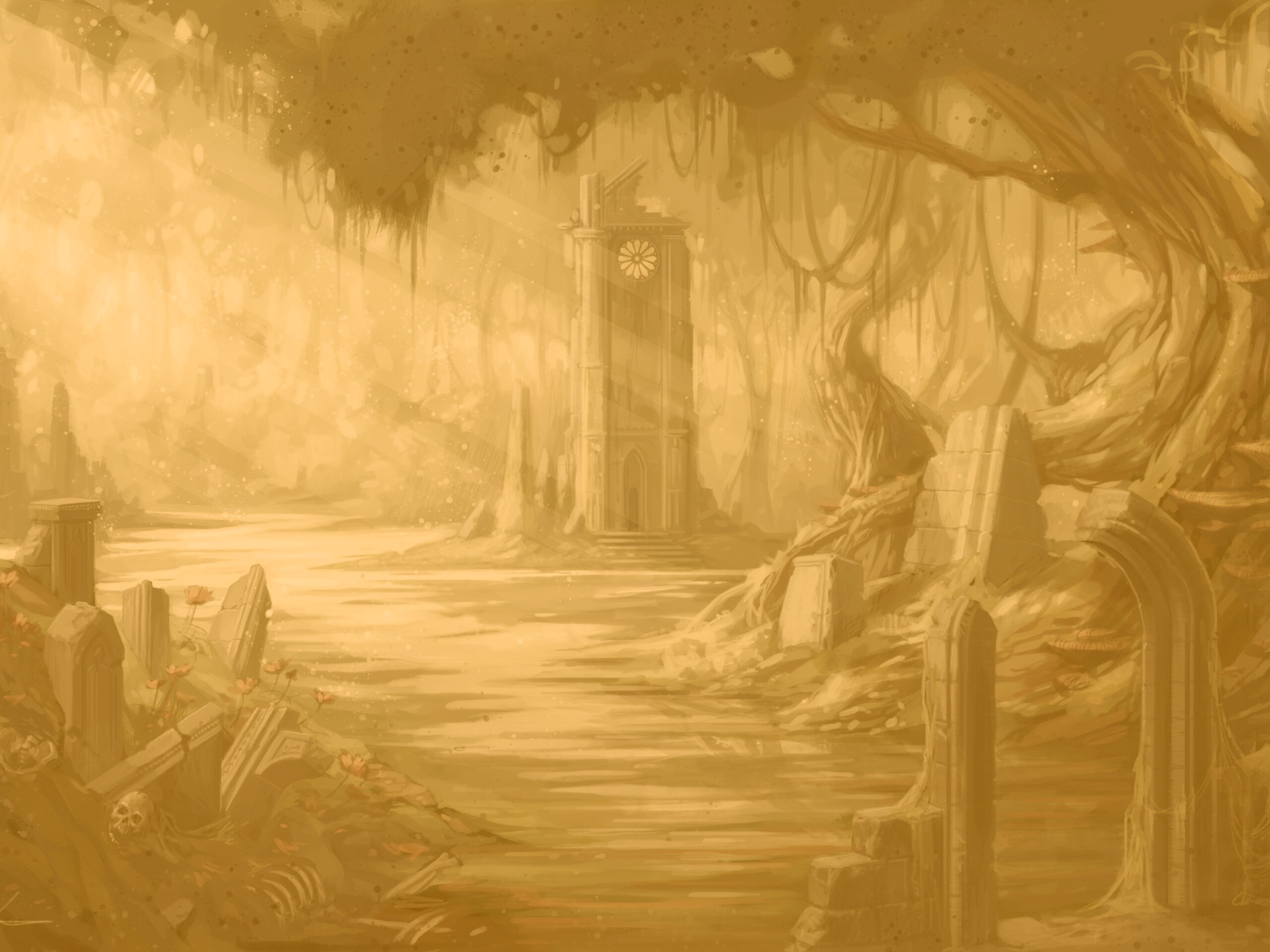 Руины эльфийского города обои