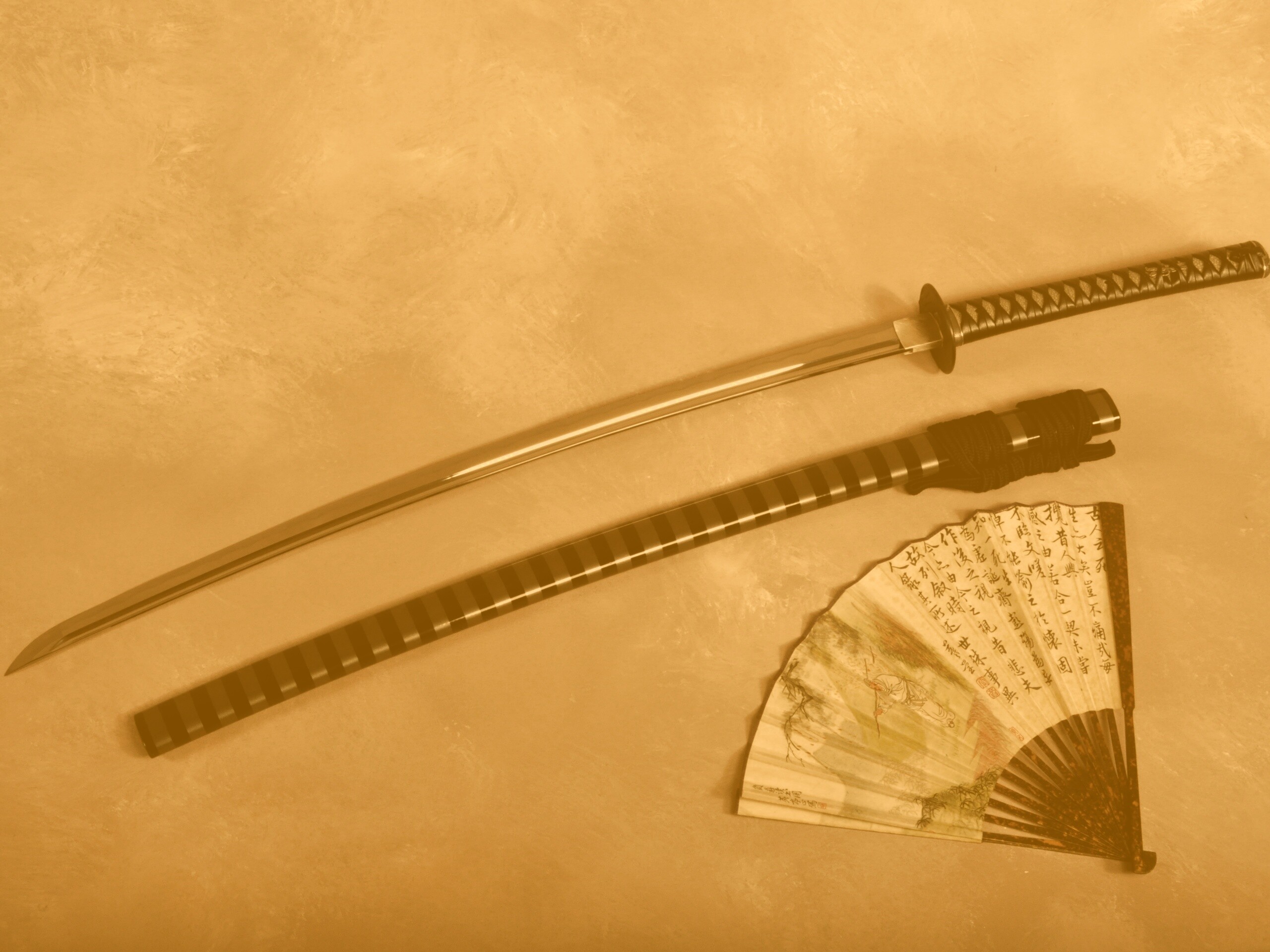 Катана и веер обои