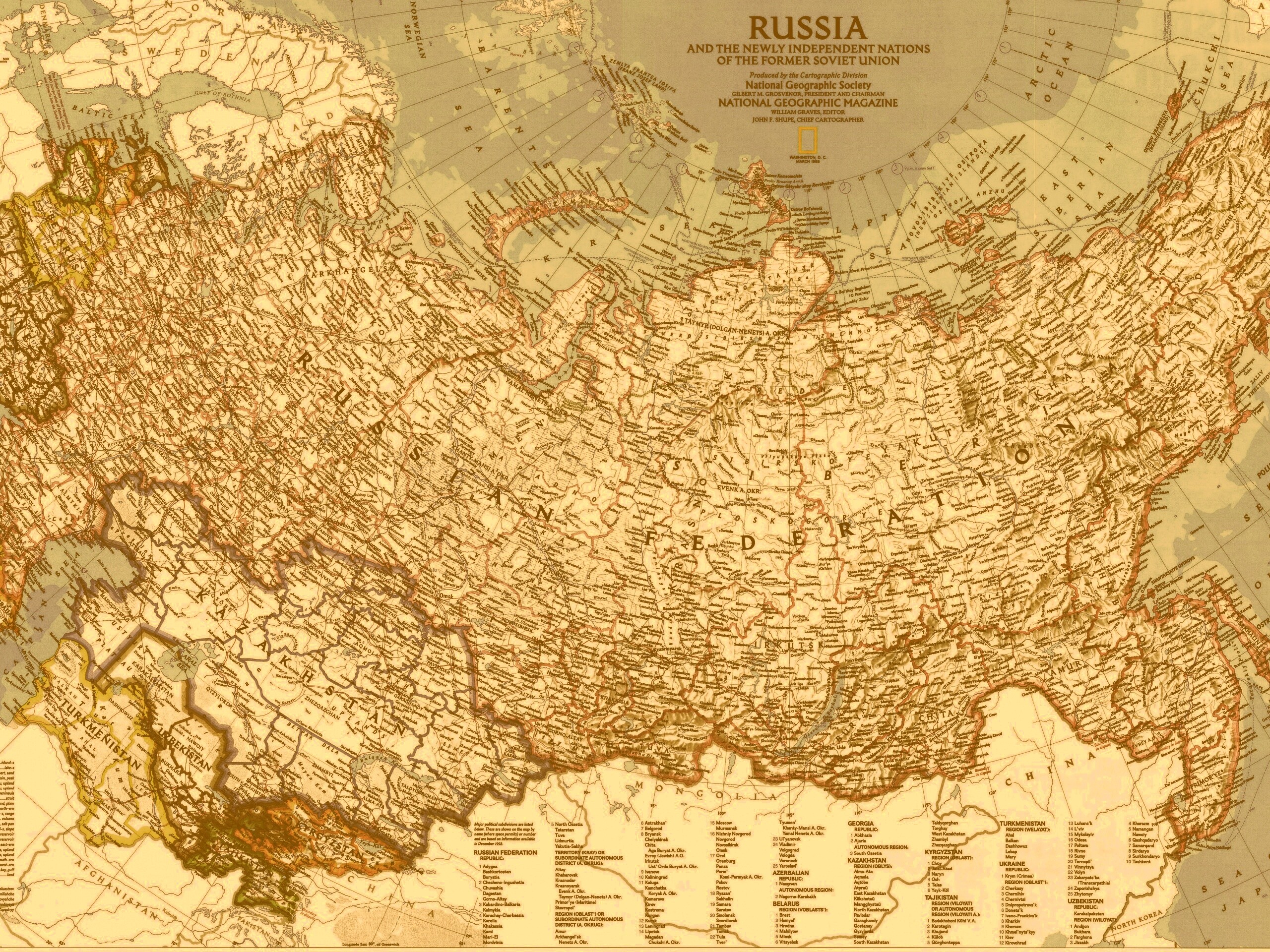 Карта России обои