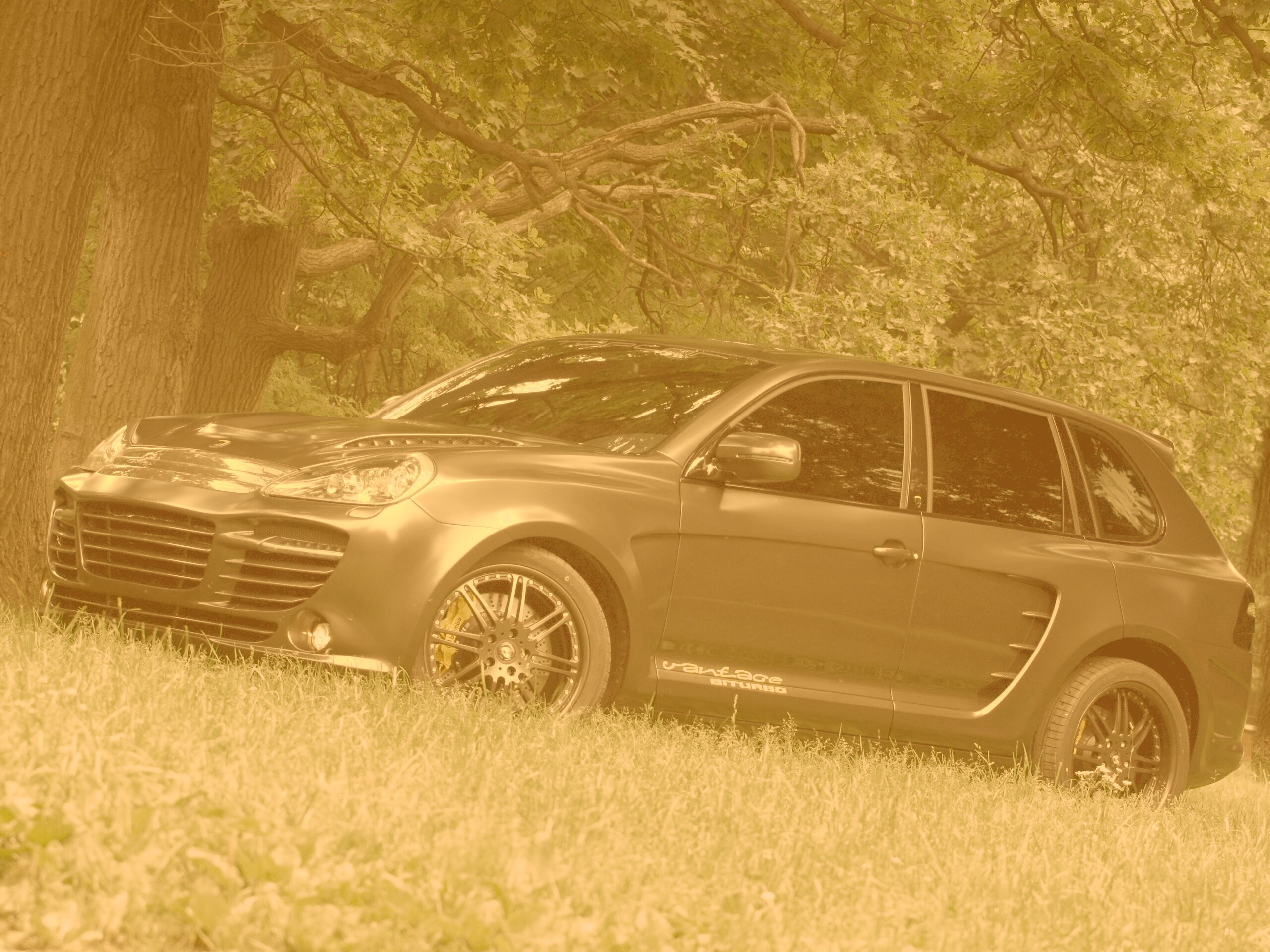 Концепт внедорожника в лесу обои