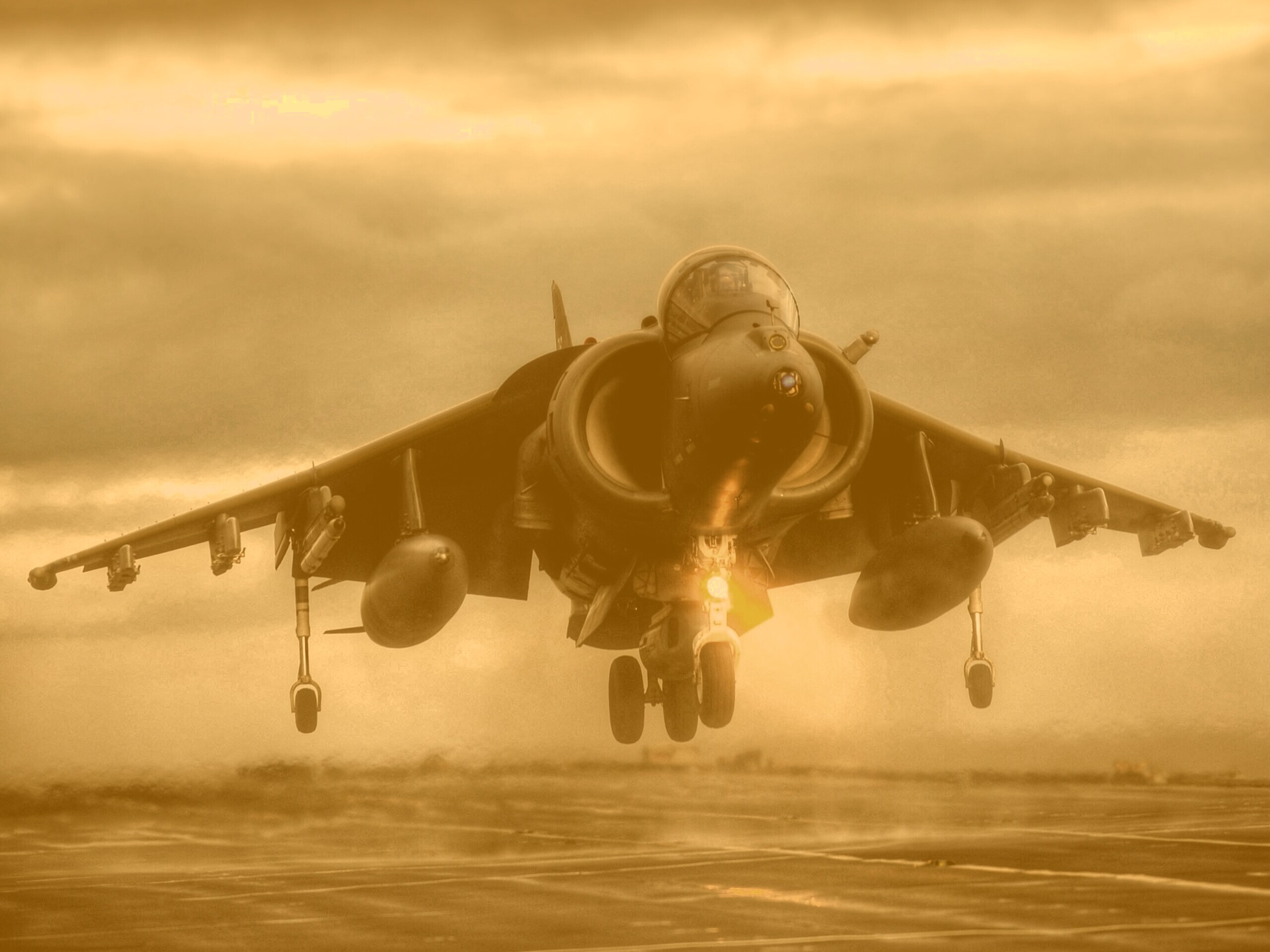 Истребитель на взлете обои