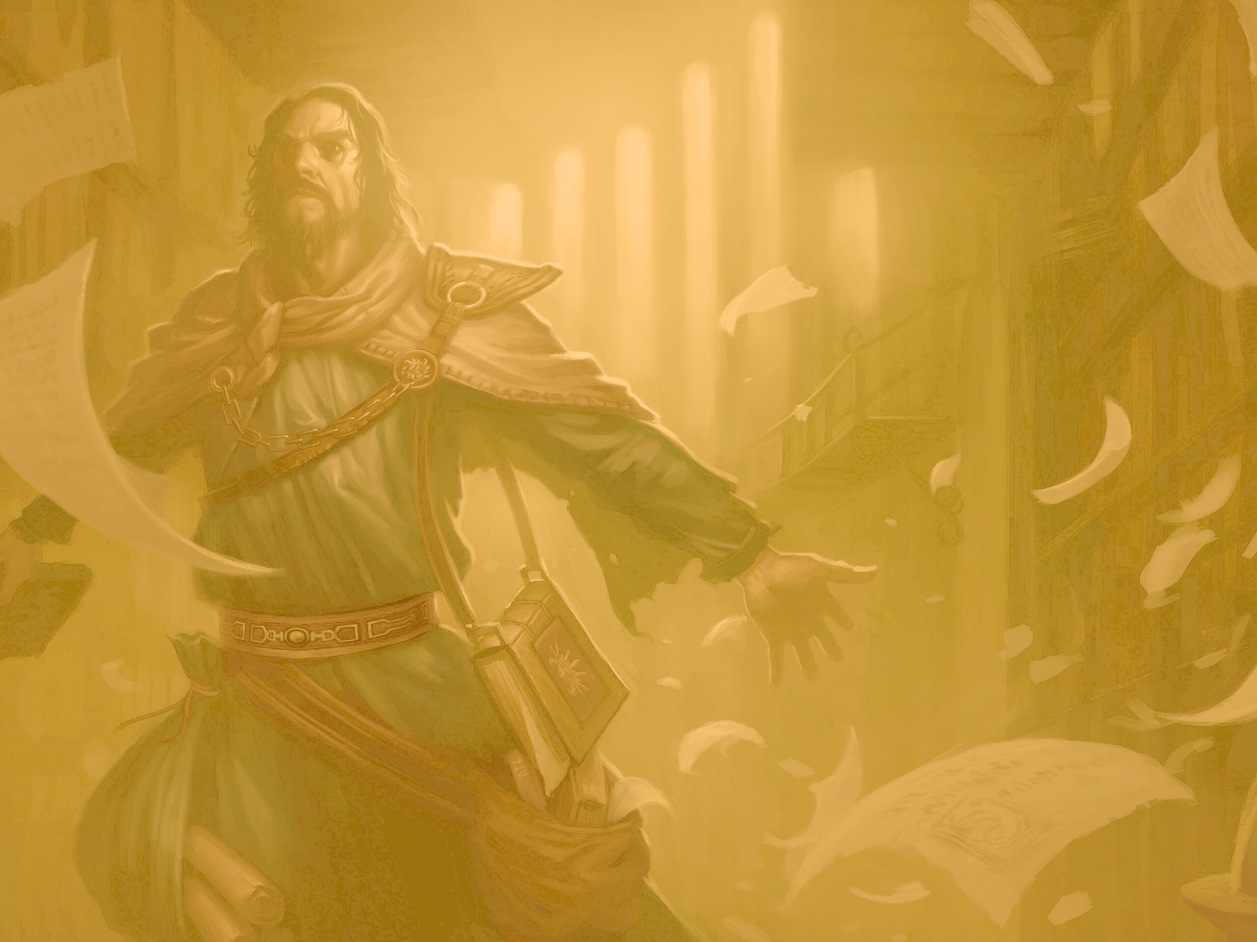 Маг в библиотеке обои