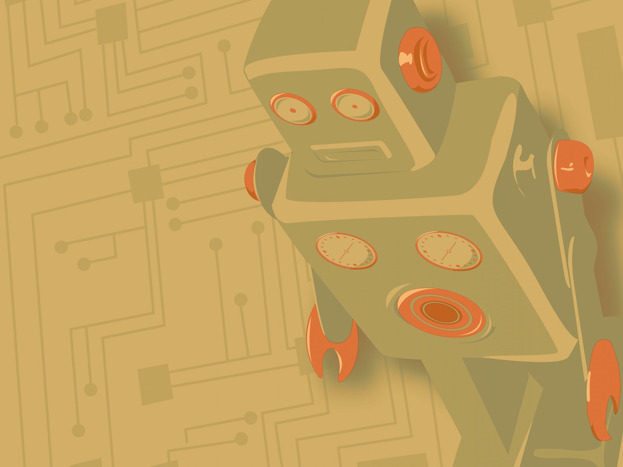 Векторный робот обои