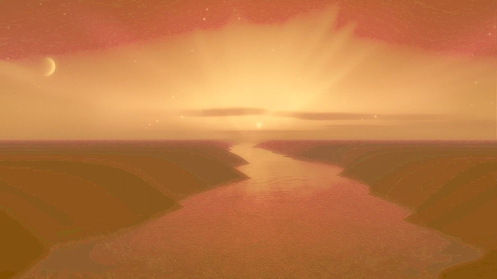 Сиреневый закат обои