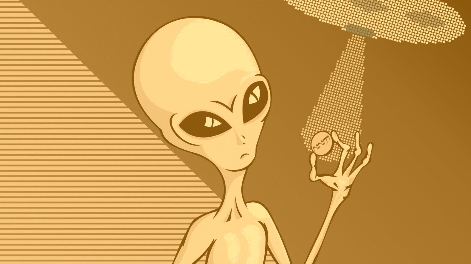 Пришелец с монеткой обои