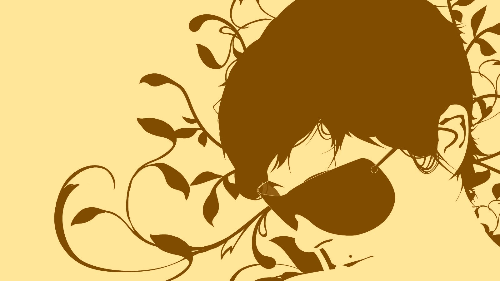 Парень на фоне узора обои