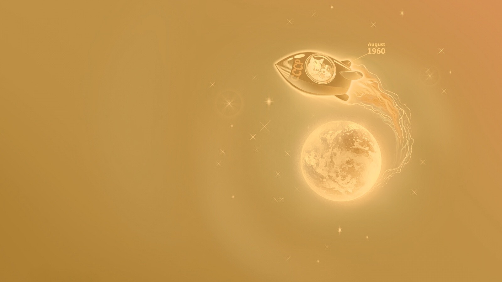 Белка и Стрелка летят в космос обои