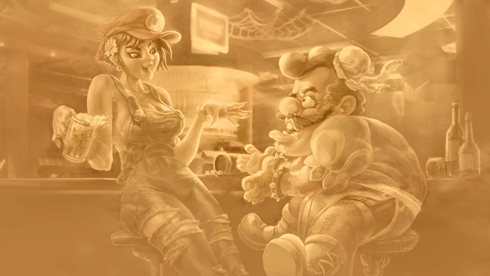 Девушка Марио обои